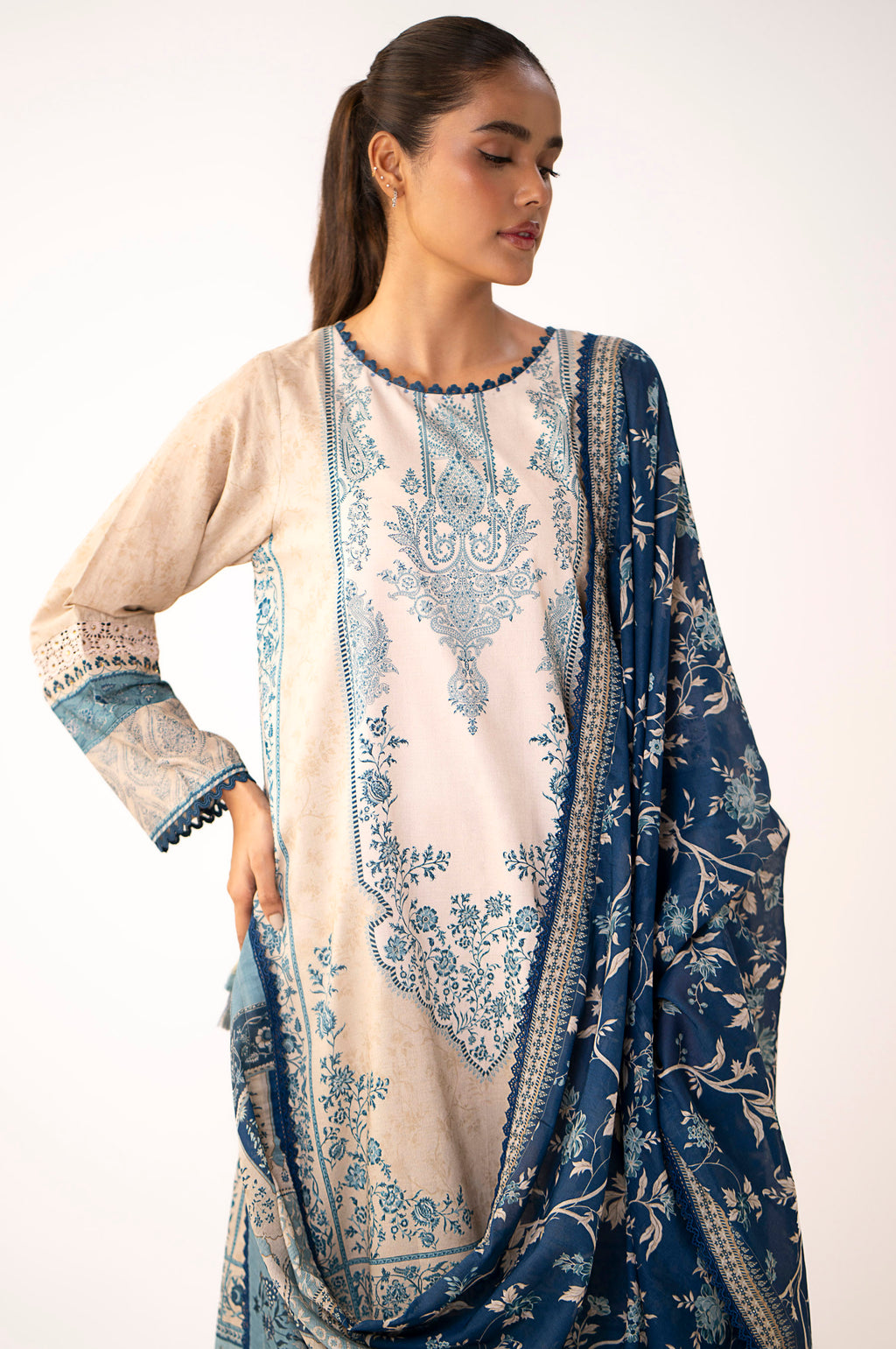 Unstitched 3 Piece Printed Lawn Suit