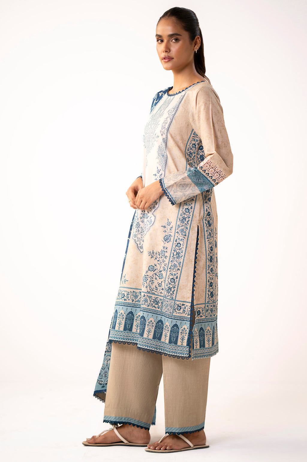 Unstitched 3 Piece Printed Lawn Suit