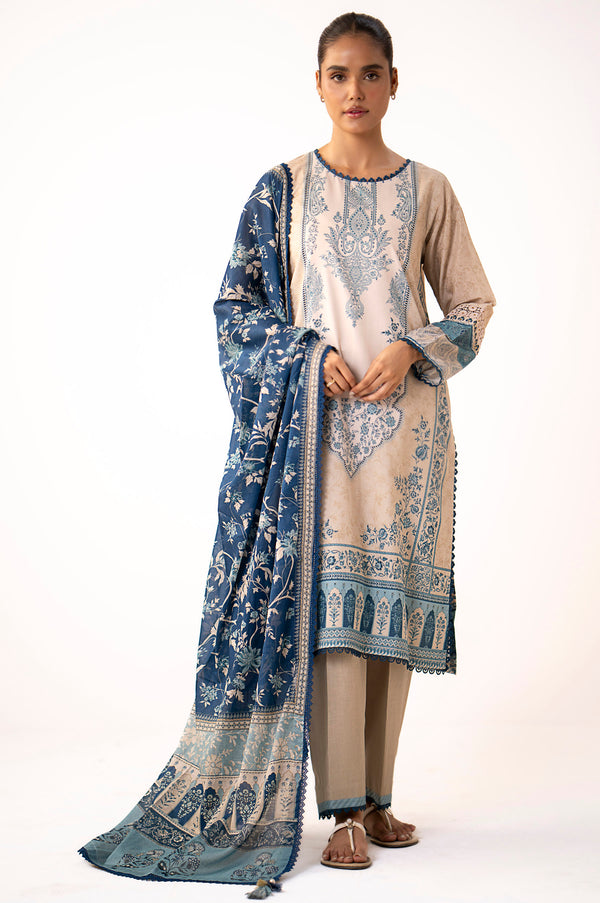 Unstitched 3 Piece Printed Lawn Suit