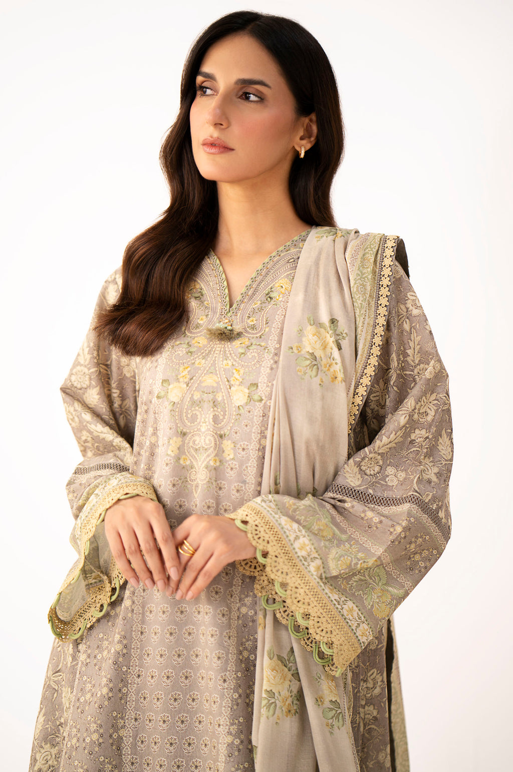 Unstitched 3 Piece Printed Lawn Suit