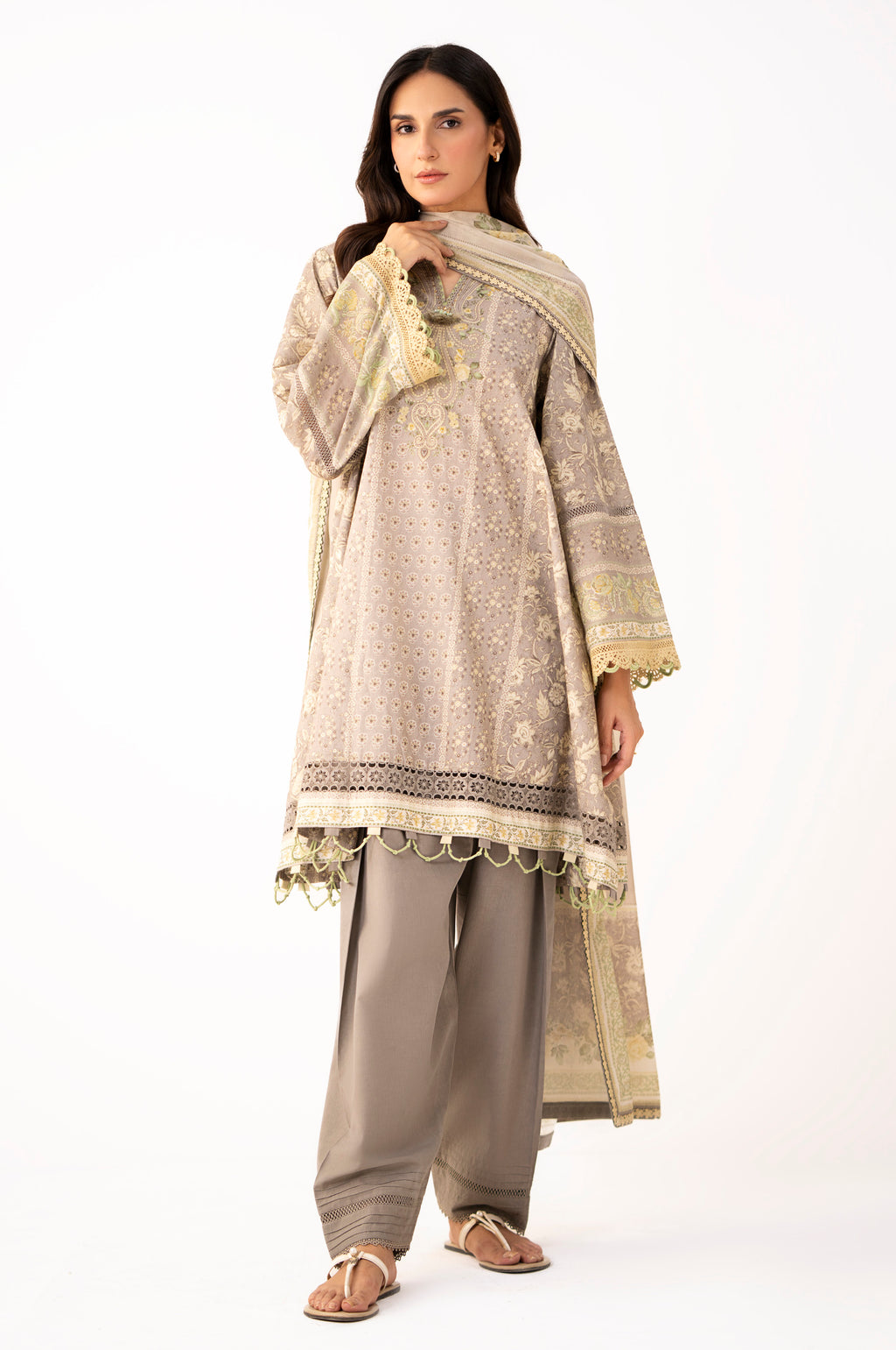 Unstitched 3 Piece Printed Lawn Suit