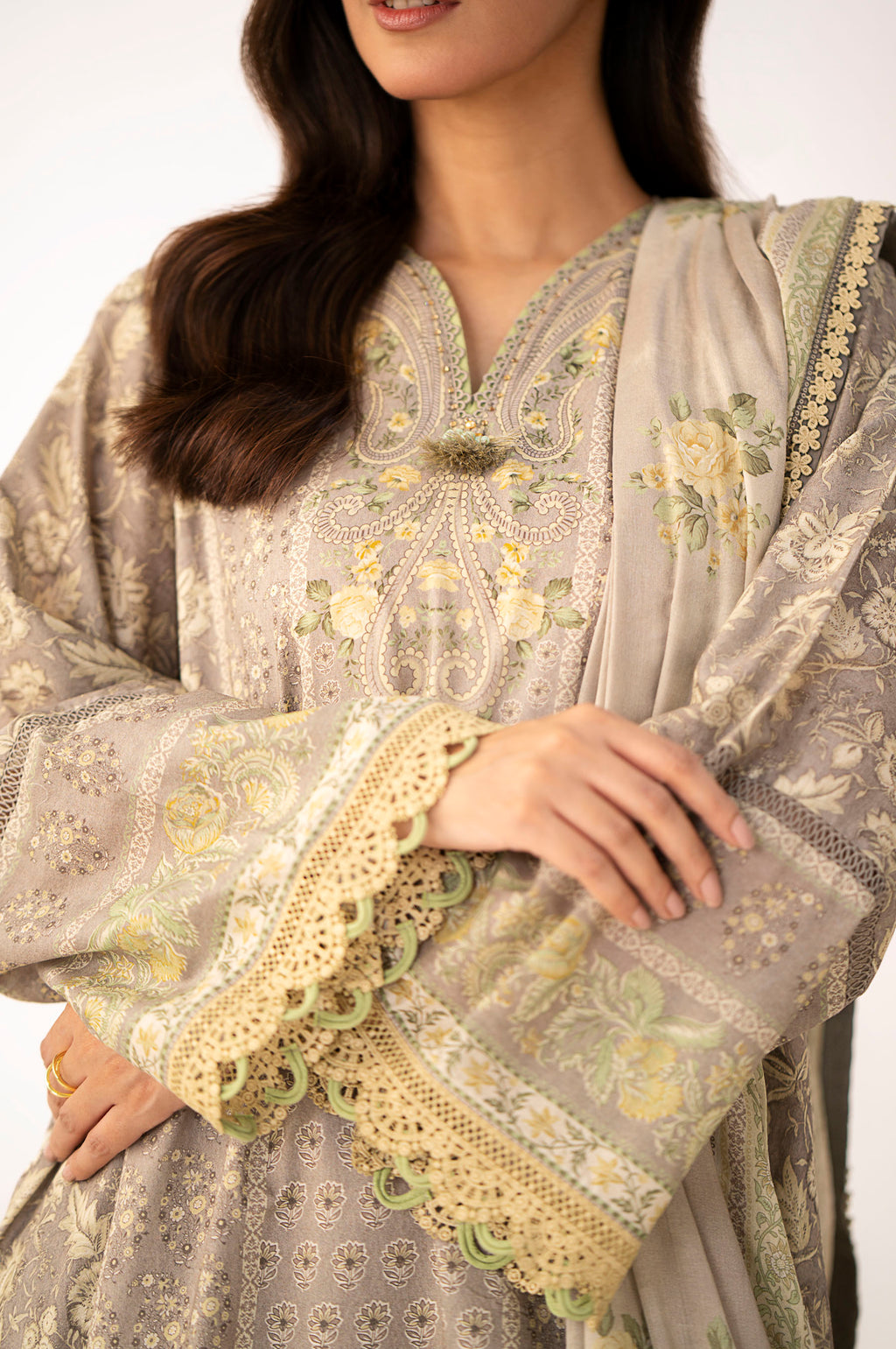 Unstitched 3 Piece Printed Lawn Suit