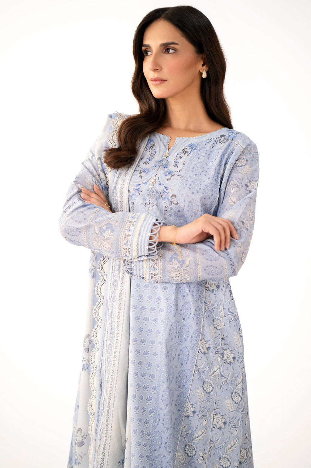 Unstitched 3 Piece Printed Lawn Suit
