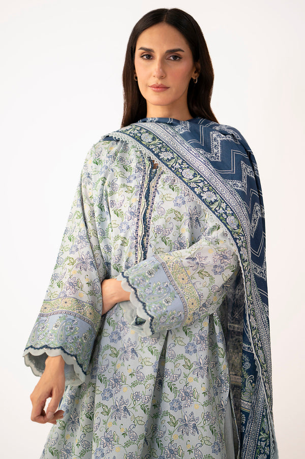 Unstitched 3 Piece Printed Lawn Suit