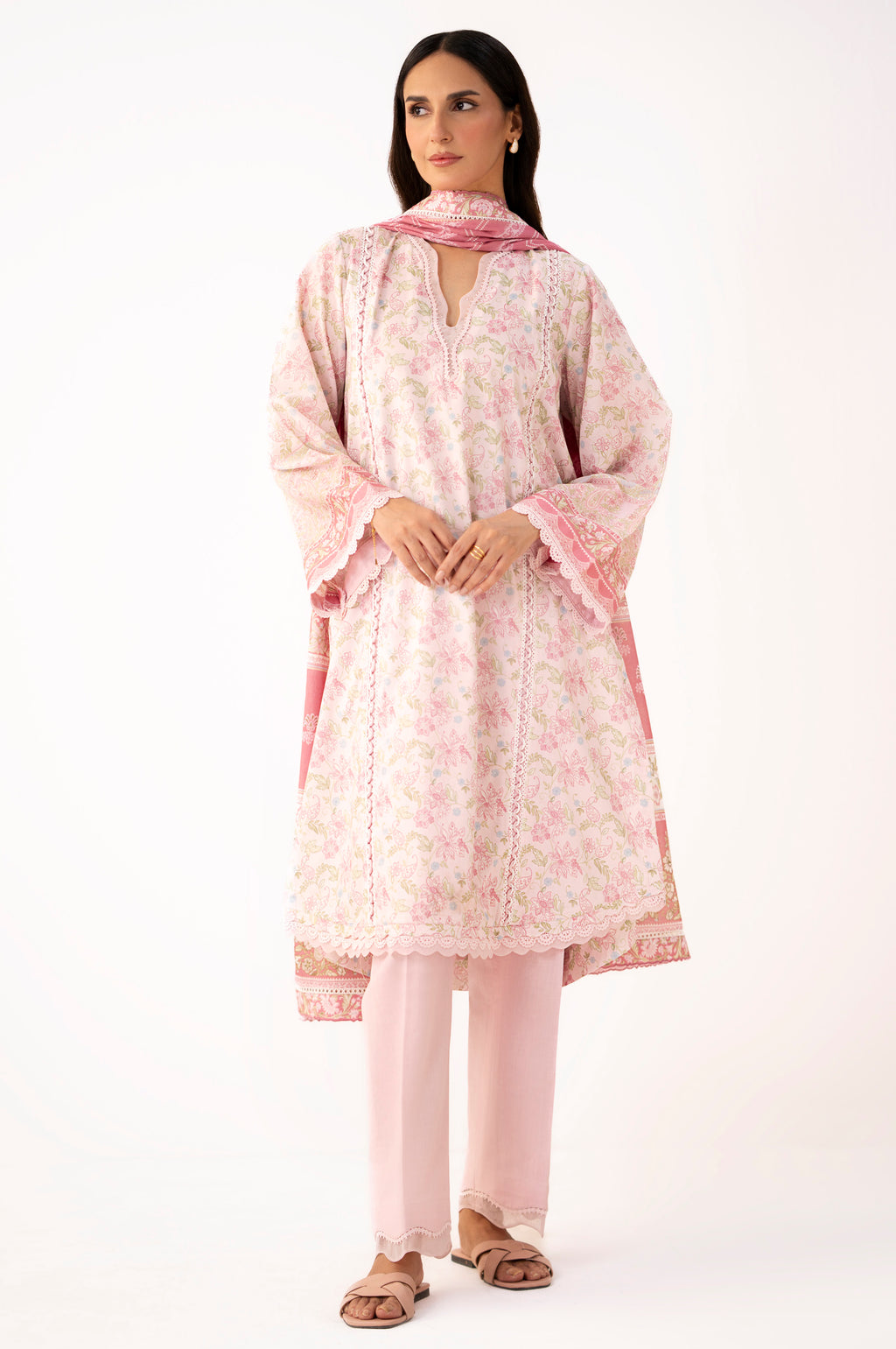 Unstitched 3 Piece Printed Lawn Suit