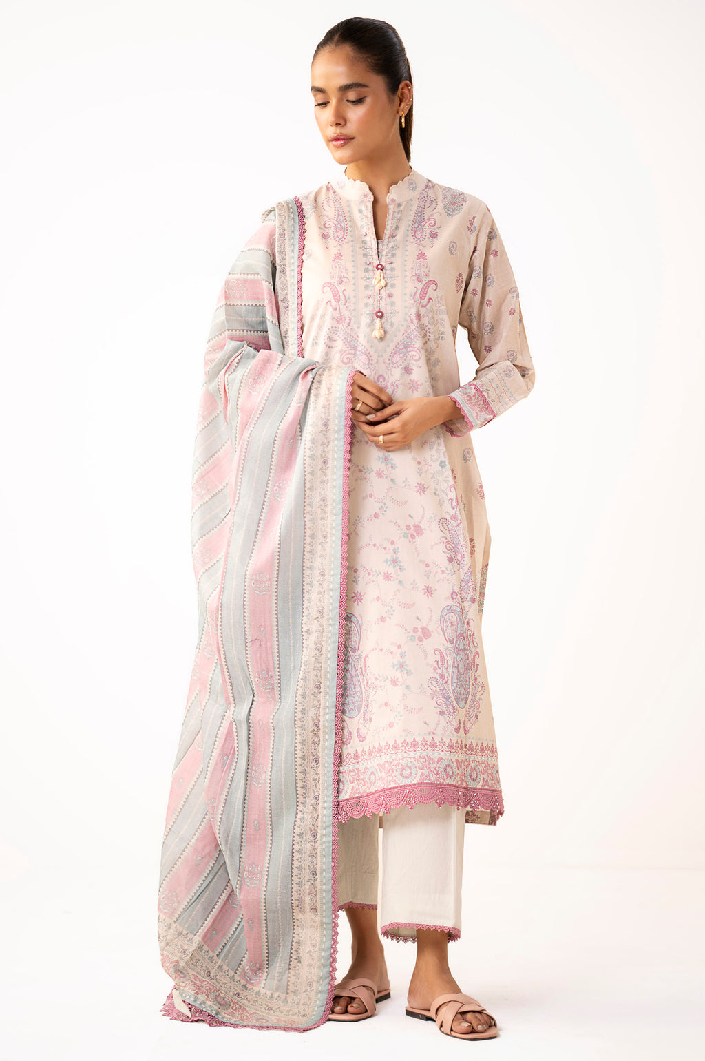 Unstitched 3 Piece Printed Lawn Suit