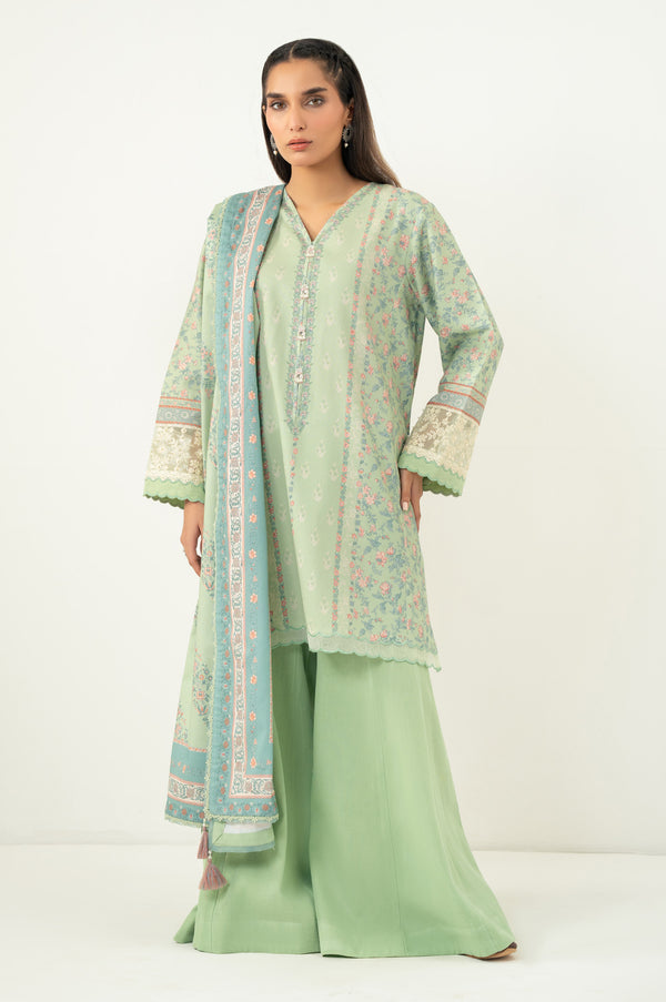 UNSTITCHED EMBROIDERED SUIT