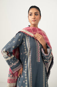 Unstitched 3 Piece Printed Khaddar Suit