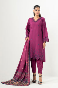 Unstitched 3 Piece Embroidered Khaddar Suit