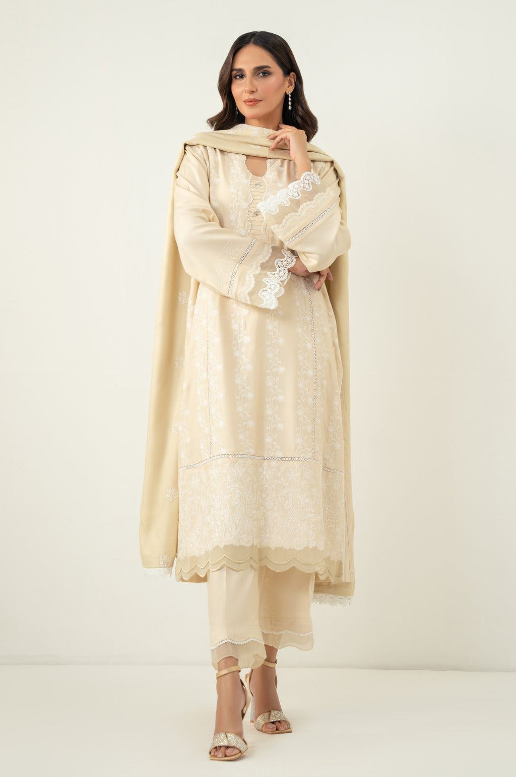 UNSTITCHED CHIKANKARI SUIT