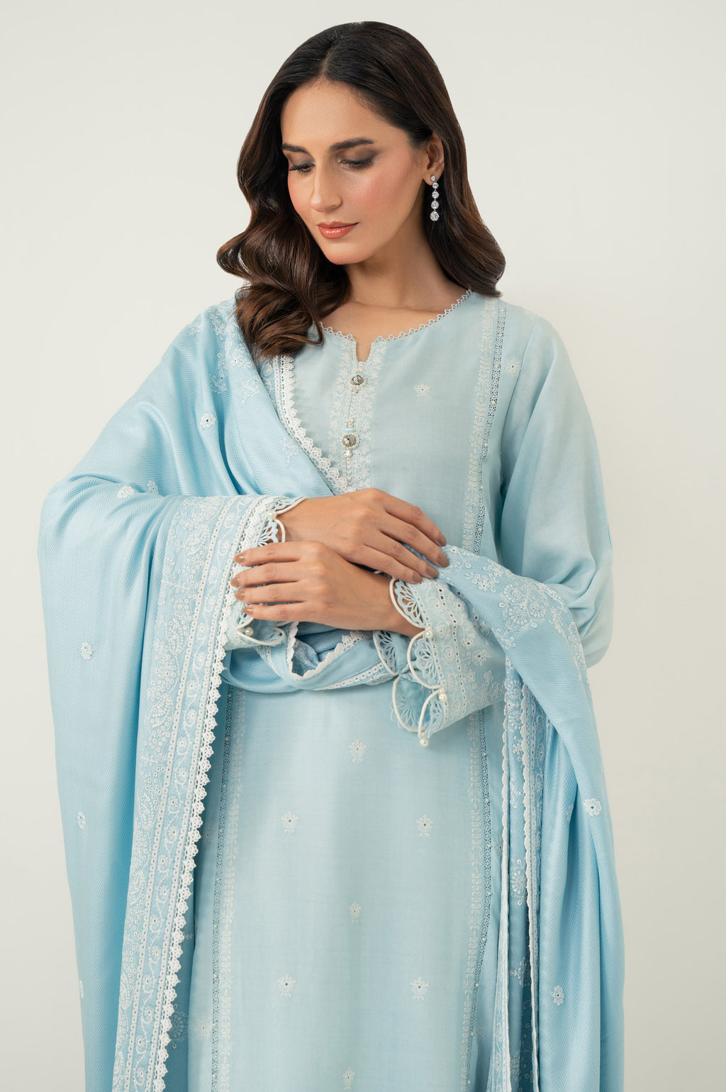 UNSTITCHED CHIKANKARI SUIT