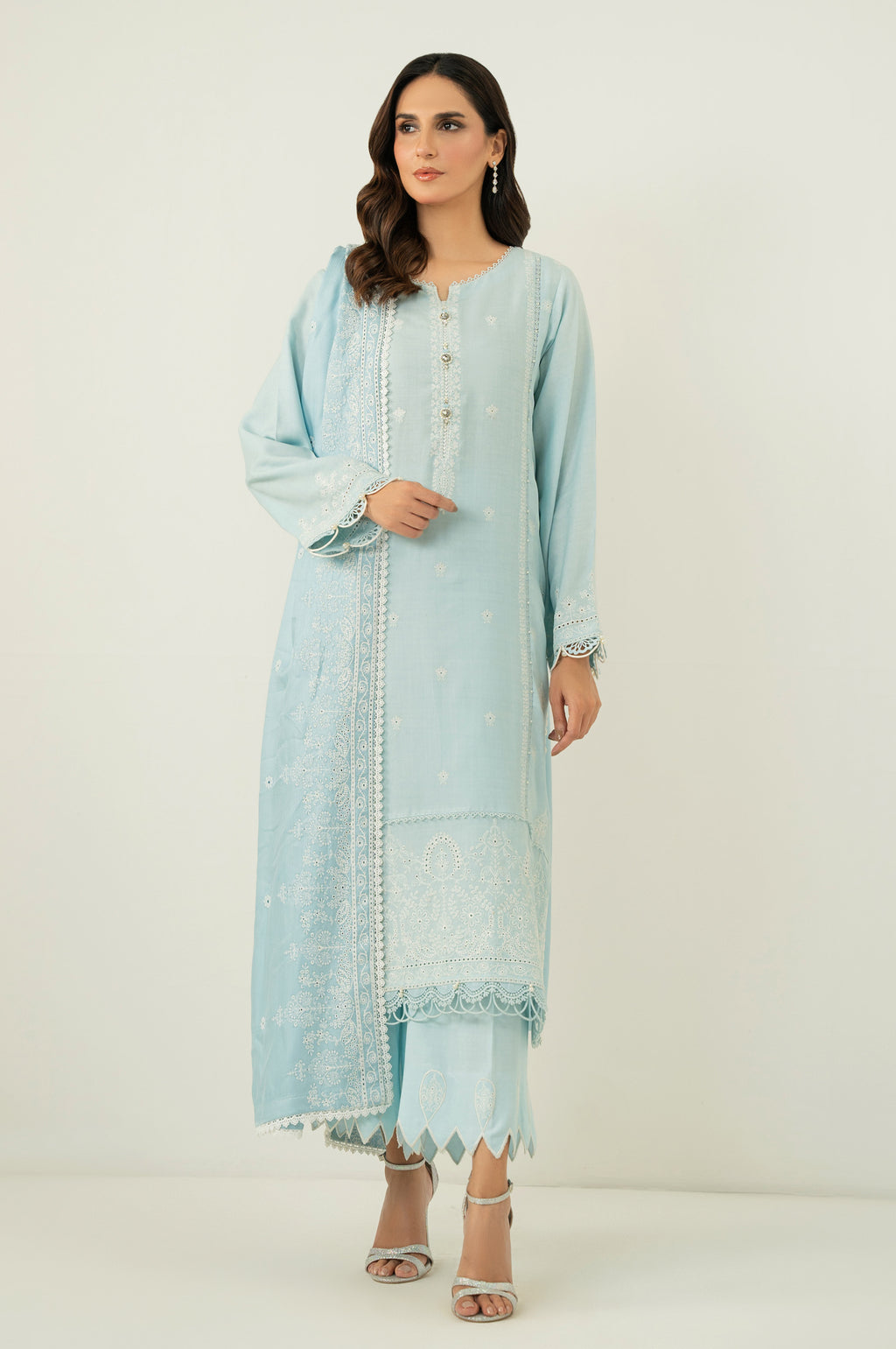 UNSTITCHED CHIKANKARI SUIT
