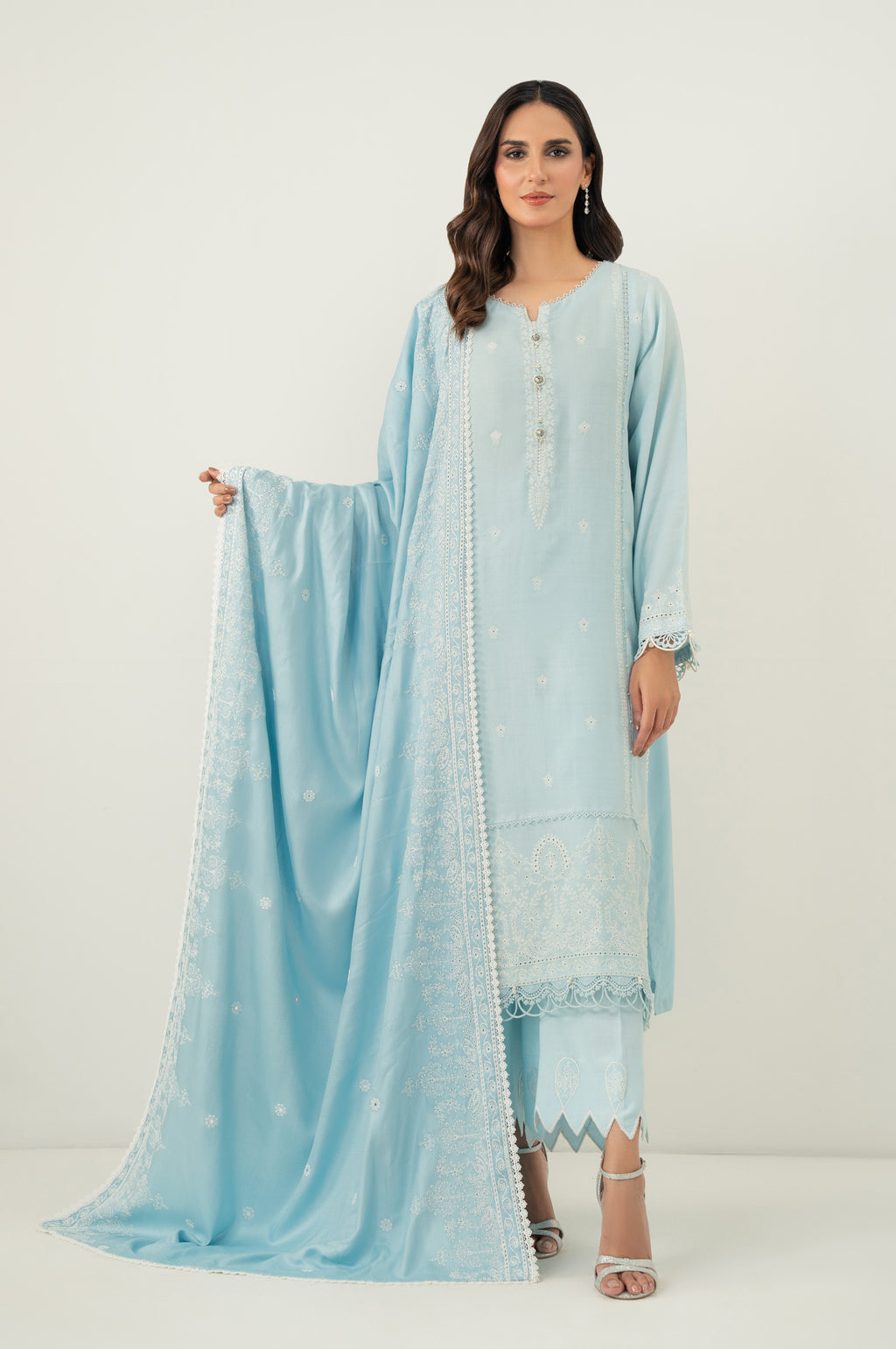 UNSTITCHED CHIKANKARI SUIT