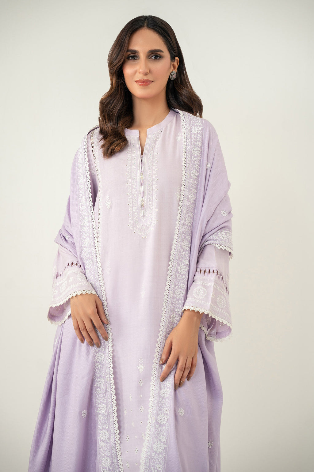 UNSTITCHED 3 PIECE CHIKANKARI SUIT