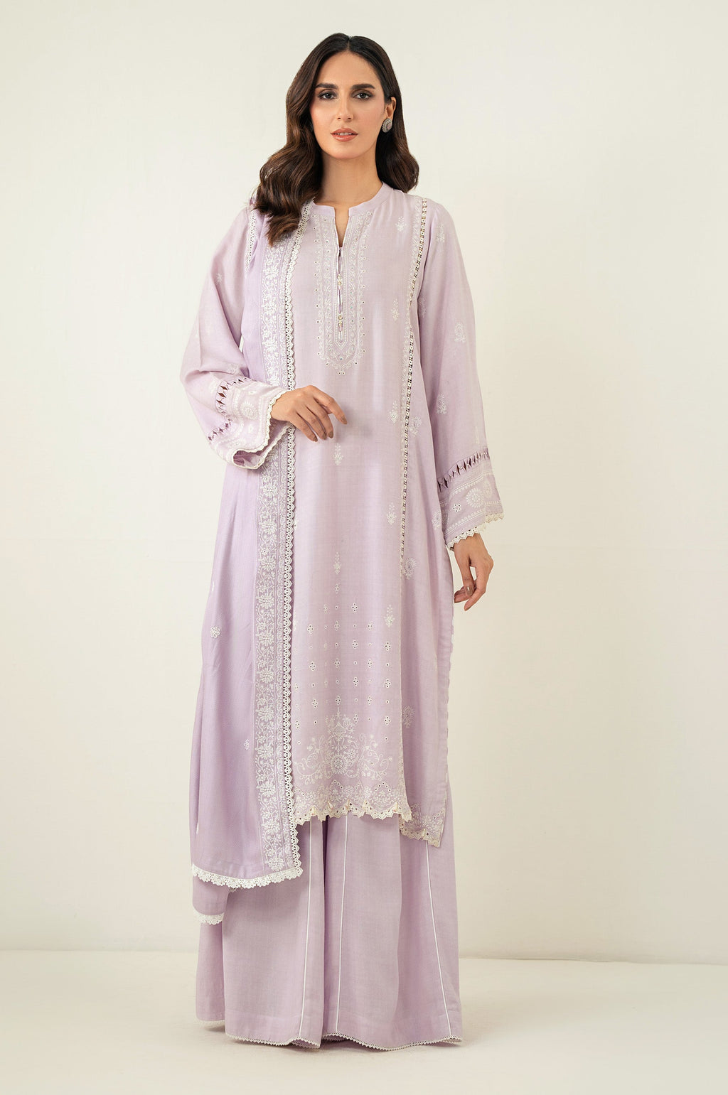 UNSTITCHED 3 PIECE CHIKANKARI SUIT