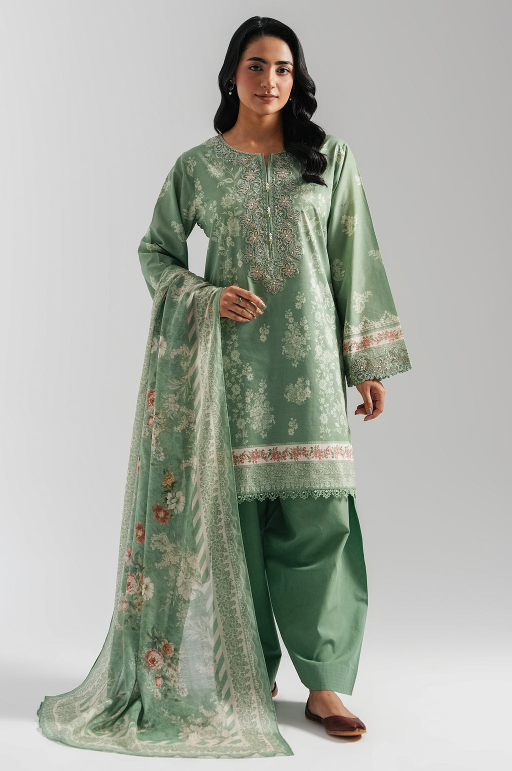 UNSTITCHED EMBROIDERED LAWN SHIRT