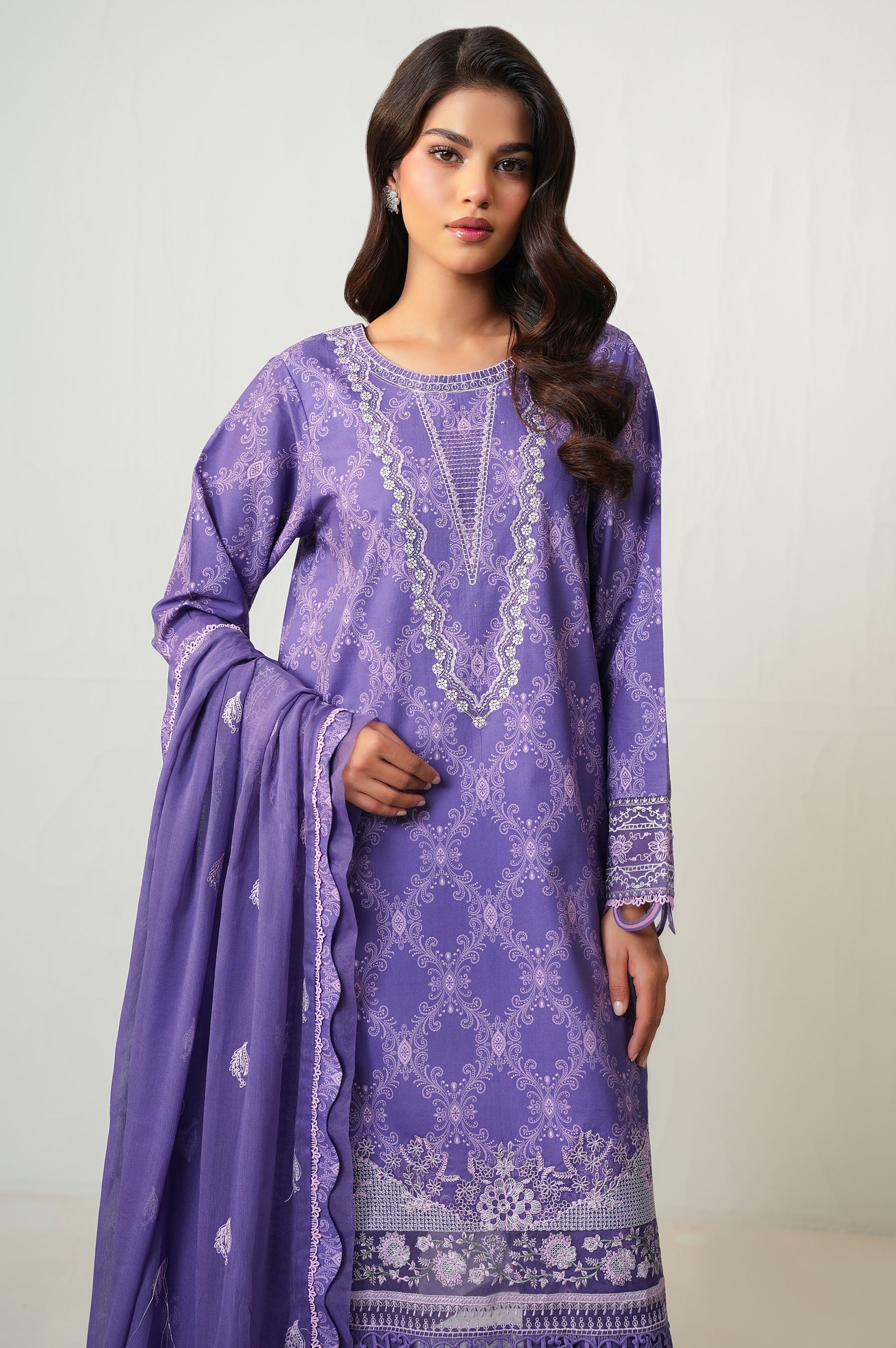 UNSTITCHED EMBROIDERED LAWN SHIRT