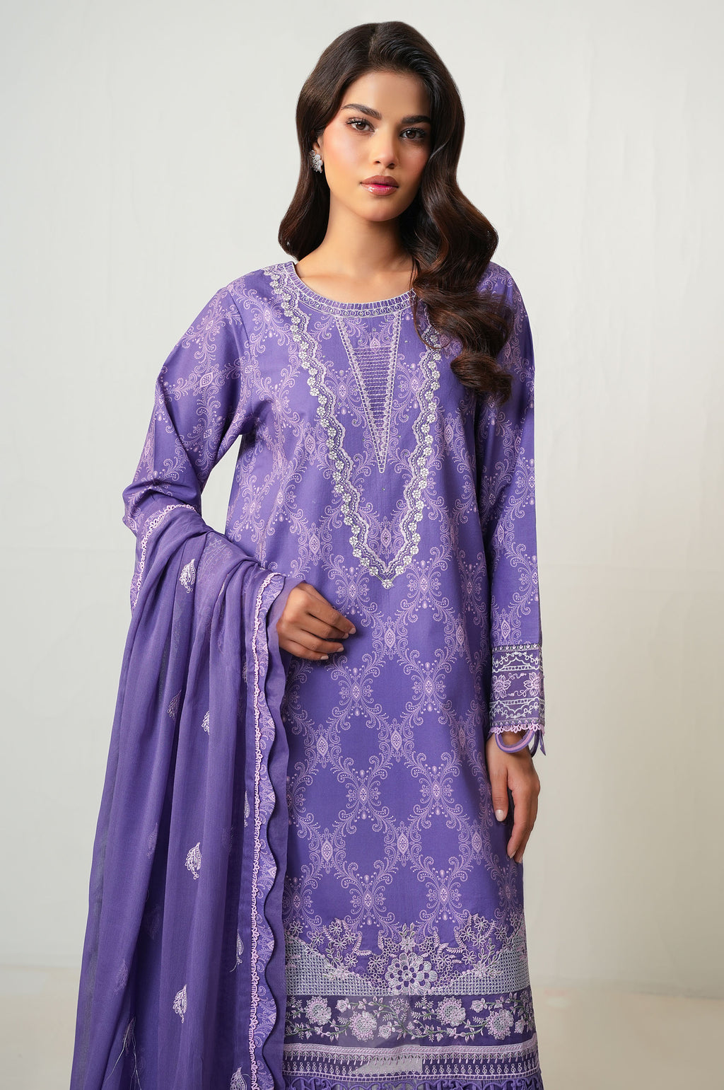 UNSTITCHED EMBROIDERED LAWN SHIRT