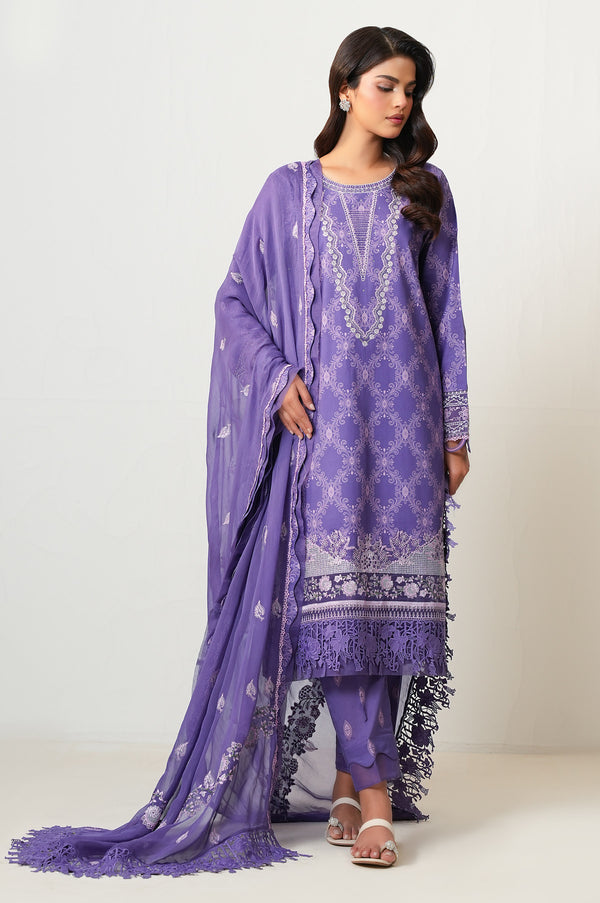 Unstitched 3 Piece Embroidered Luxury Lawn Suit