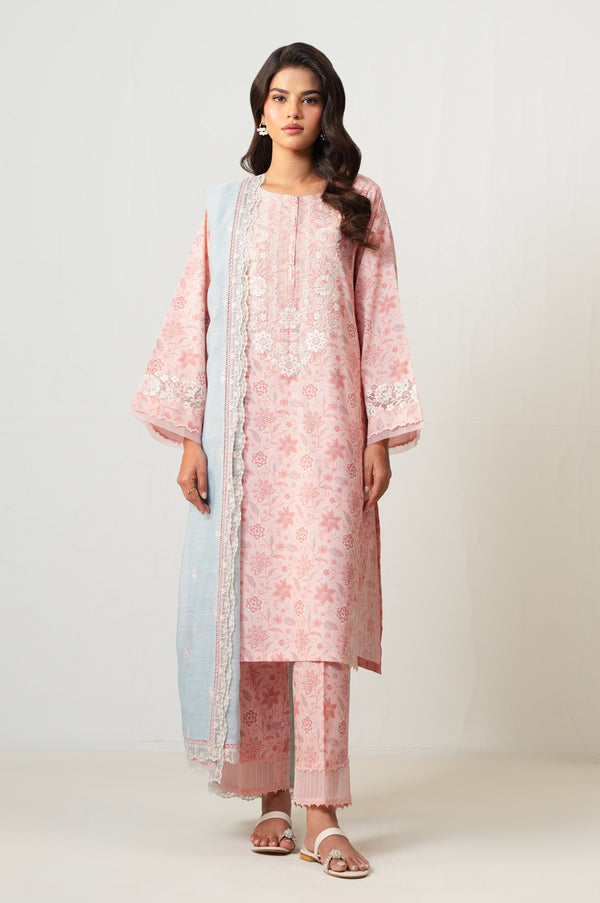 Unstitched 3 Piece Embroidered Luxury Lawn Suit