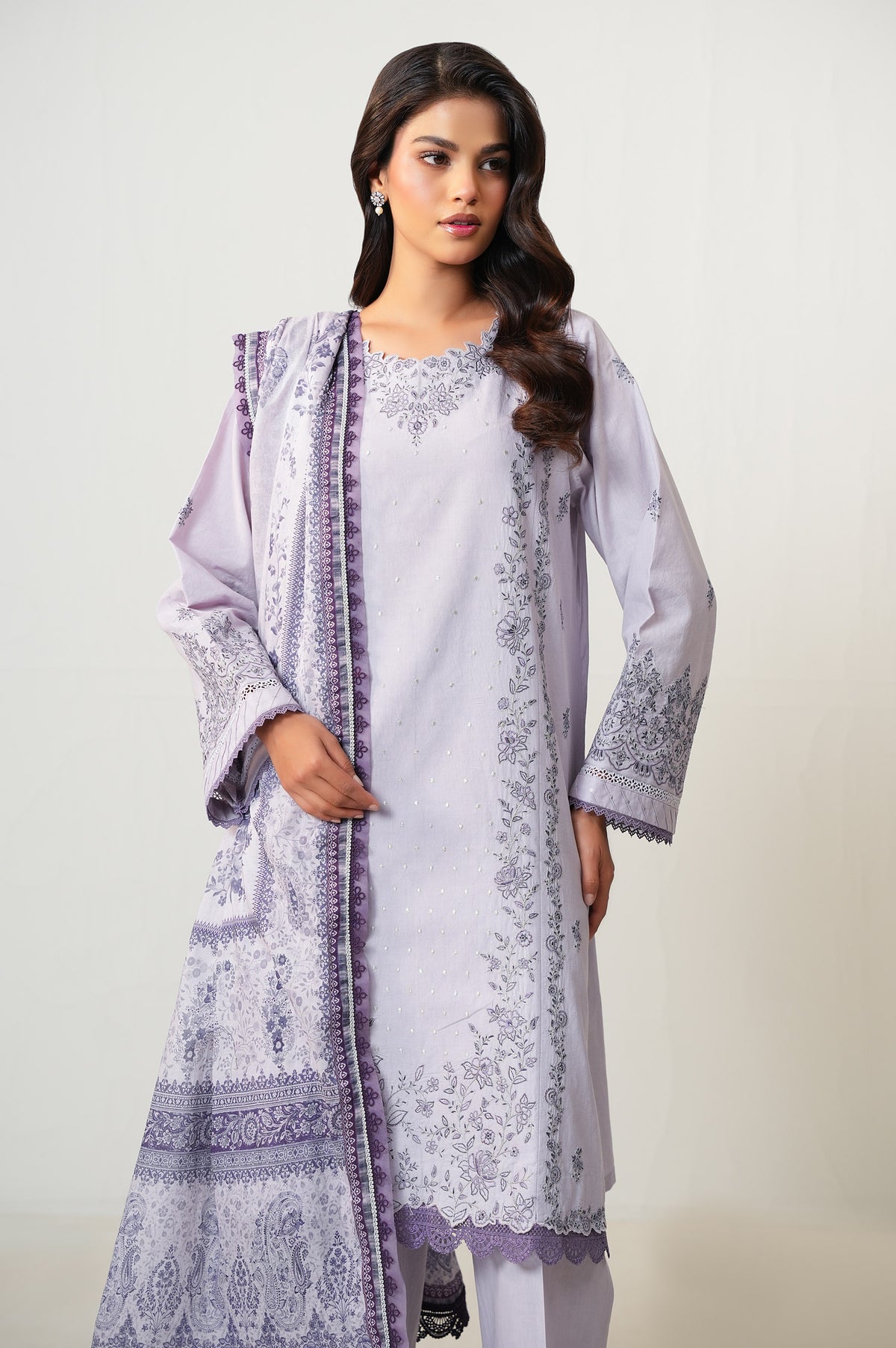Unstitched 3 Piece Embroidered Lawn Suit