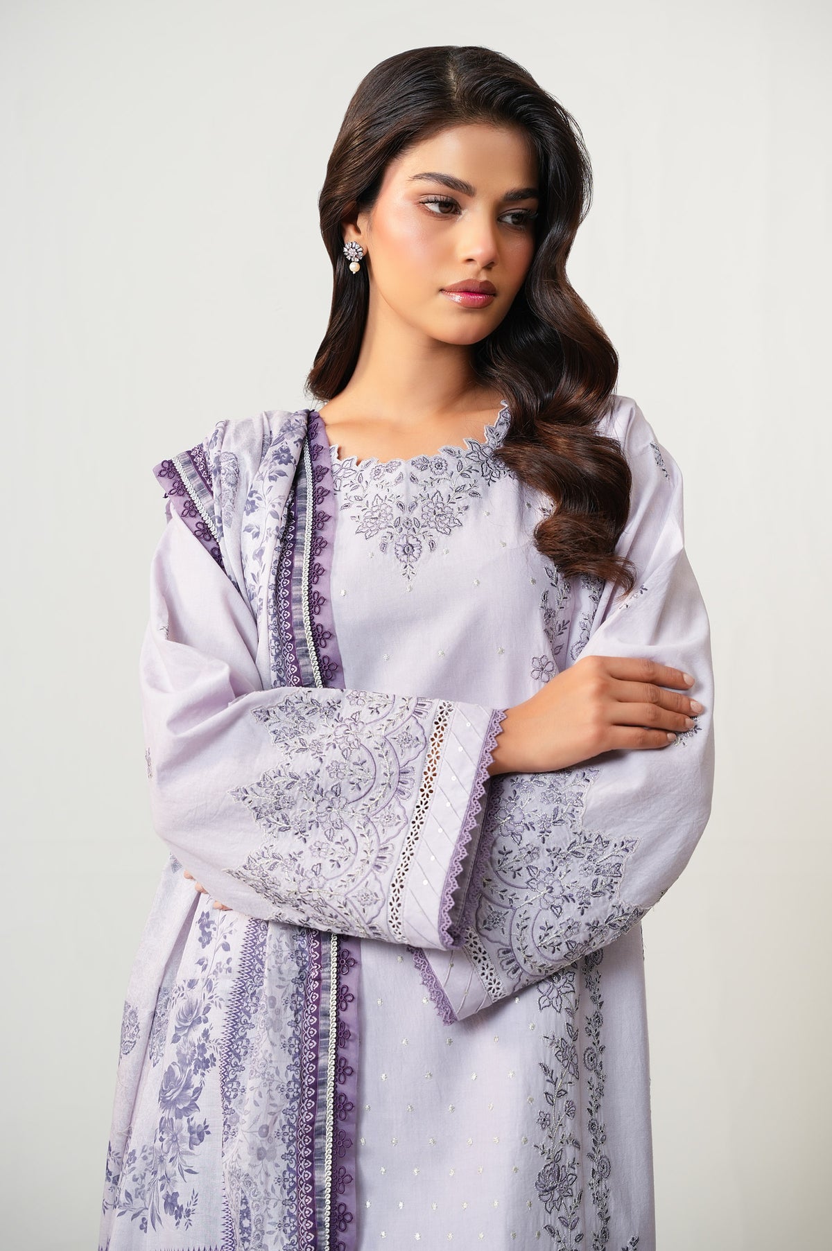 Unstitched 3 Piece Embroidered Lawn Suit