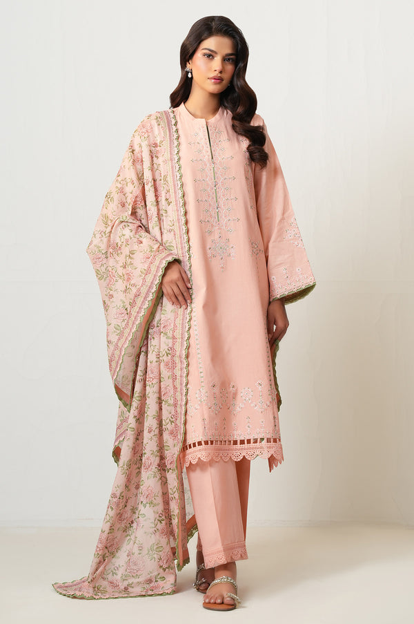 Unstitched 3 Piece Embroidered Lawn Suit