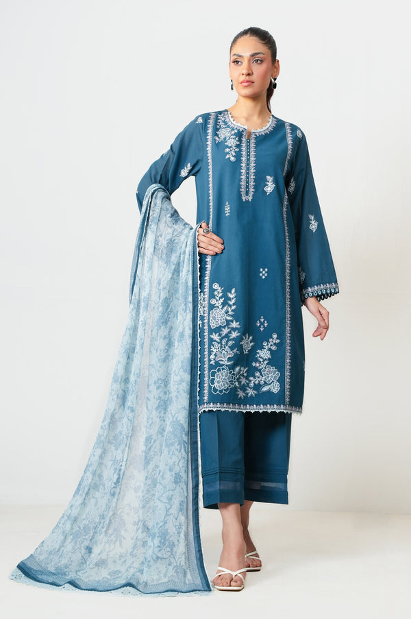 Unstitched 3 Piece Embroidered Luxury Lawn Suit