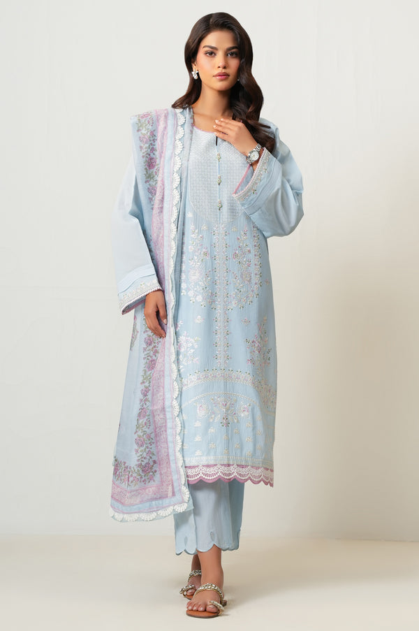 Unstitched 3 Piece Embroidered Luxury Lawn Suit