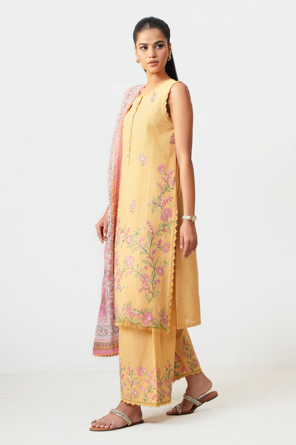Unstitched 3 Piece Embroidered Luxury Lawn Suit