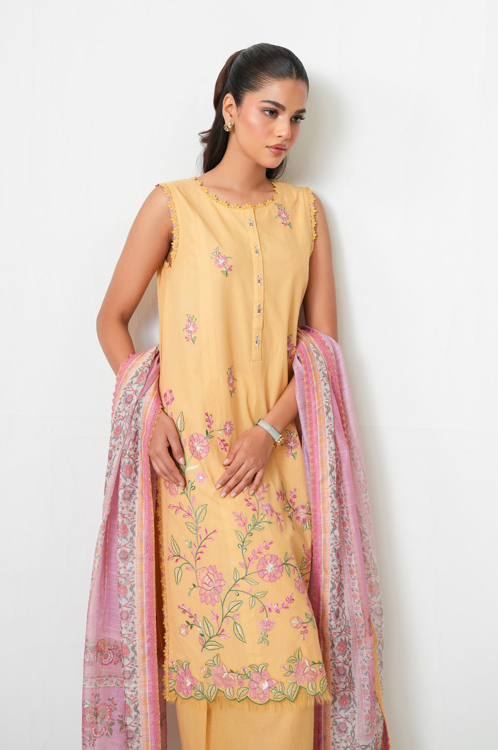 Unstitched 3 Piece Embroidered Luxury Lawn Suit