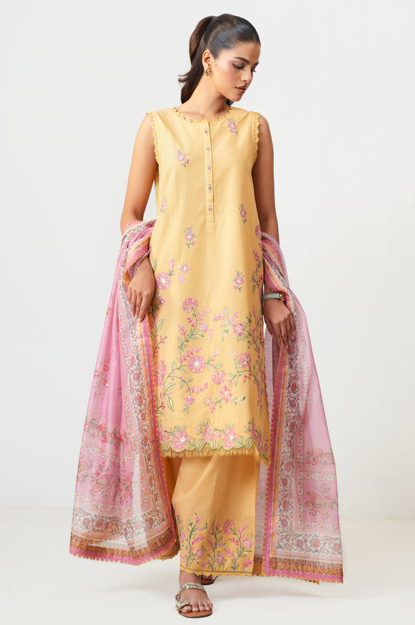 Unstitched 3 Piece Embroidered Luxury Lawn Suit