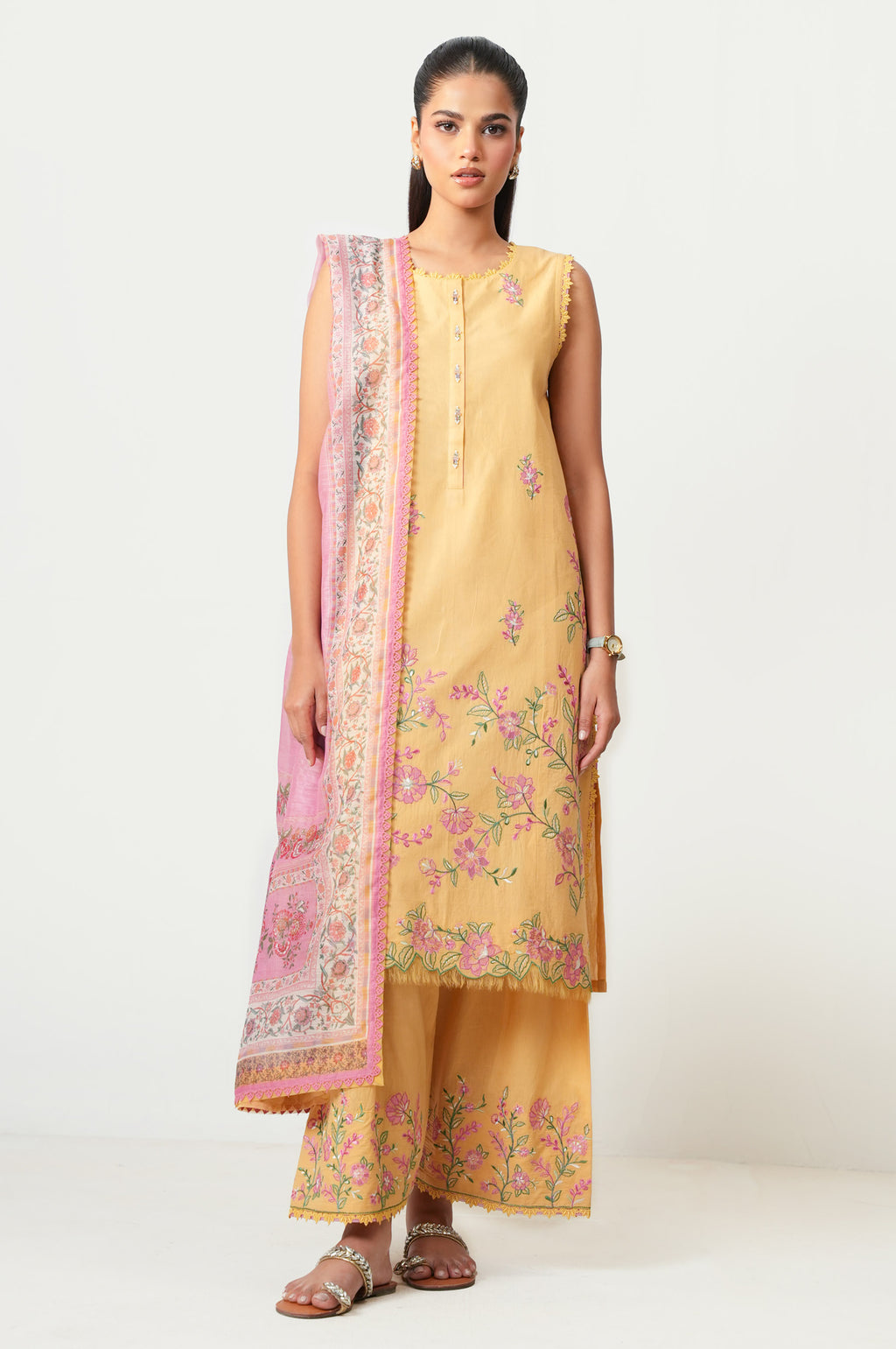 Unstitched 3 Piece Embroidered Luxury Lawn Suit