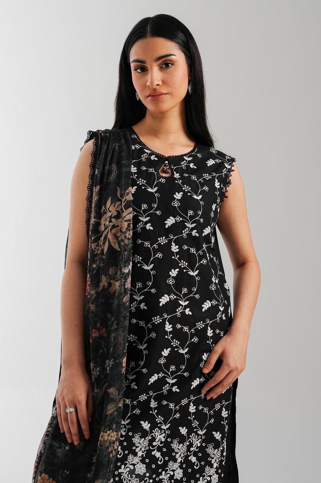 UNSTITCHED EMBROIDERED SUIT