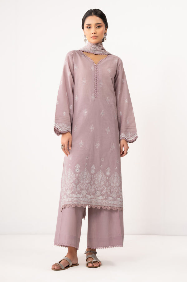 Unstitched 3 Piece Embroidered Lawn Chikankari Suit