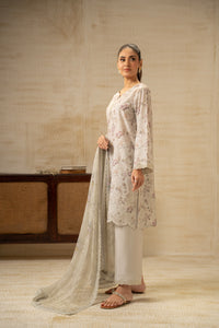 EMBROIDERED CHIKANKARI UNSTITCHED 3 PIECE SUIT