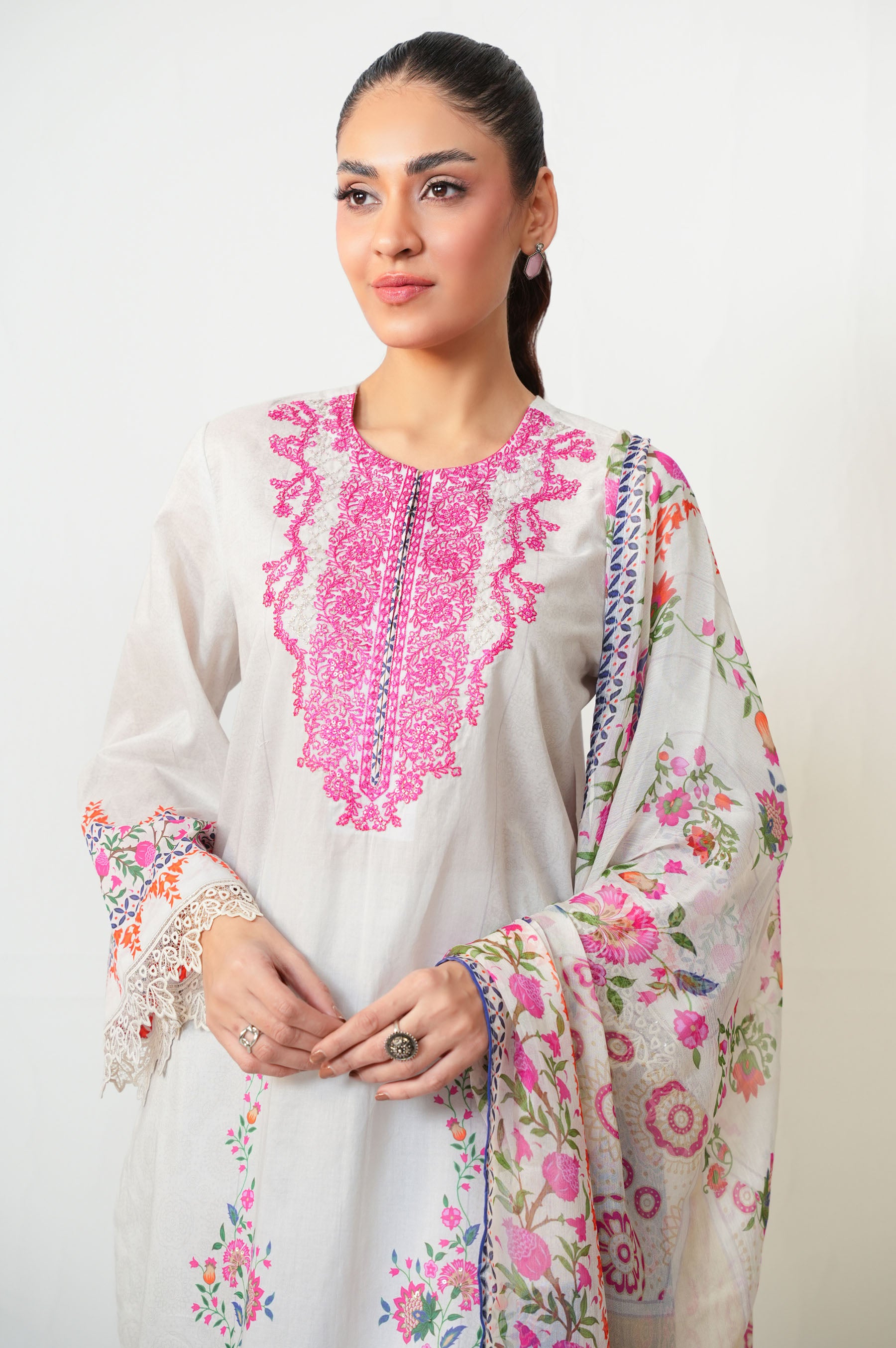Stitched 3 Piece Digital Printed Lawn Suit