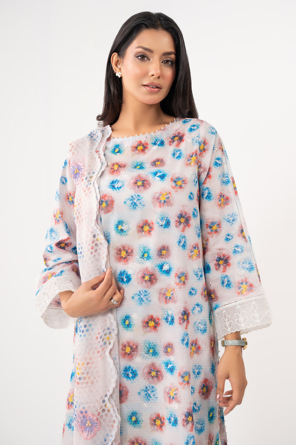 UNSTITCHED EMBROIDERED SUIT