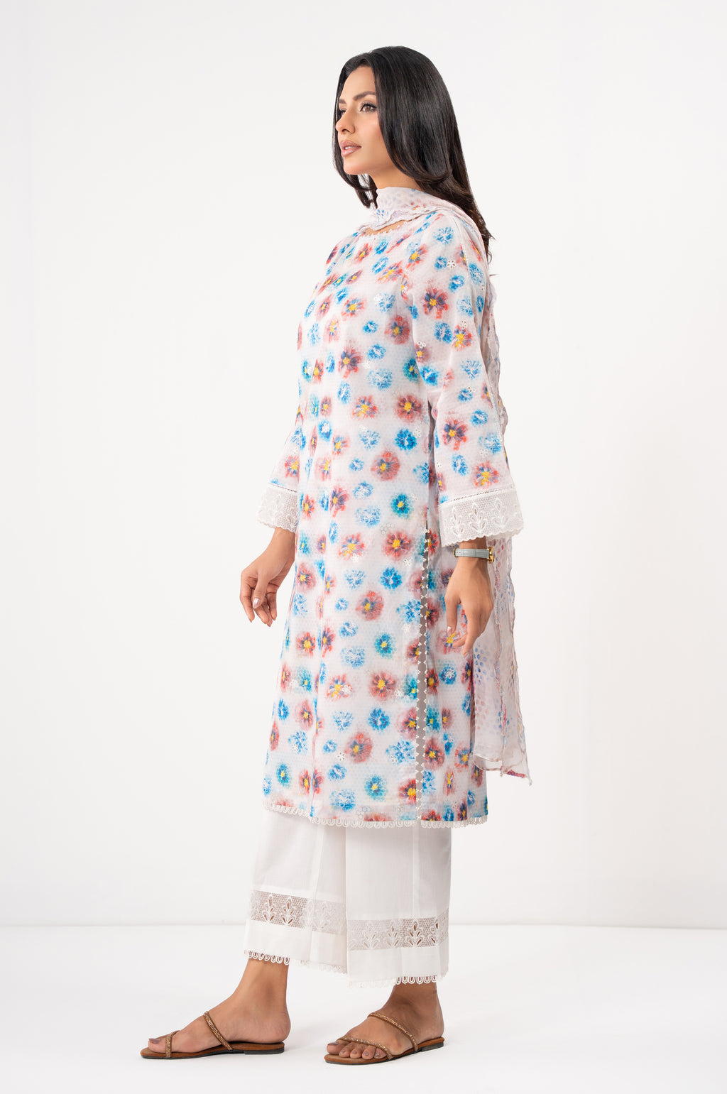 UNSTITCHED EMBROIDERED SUIT