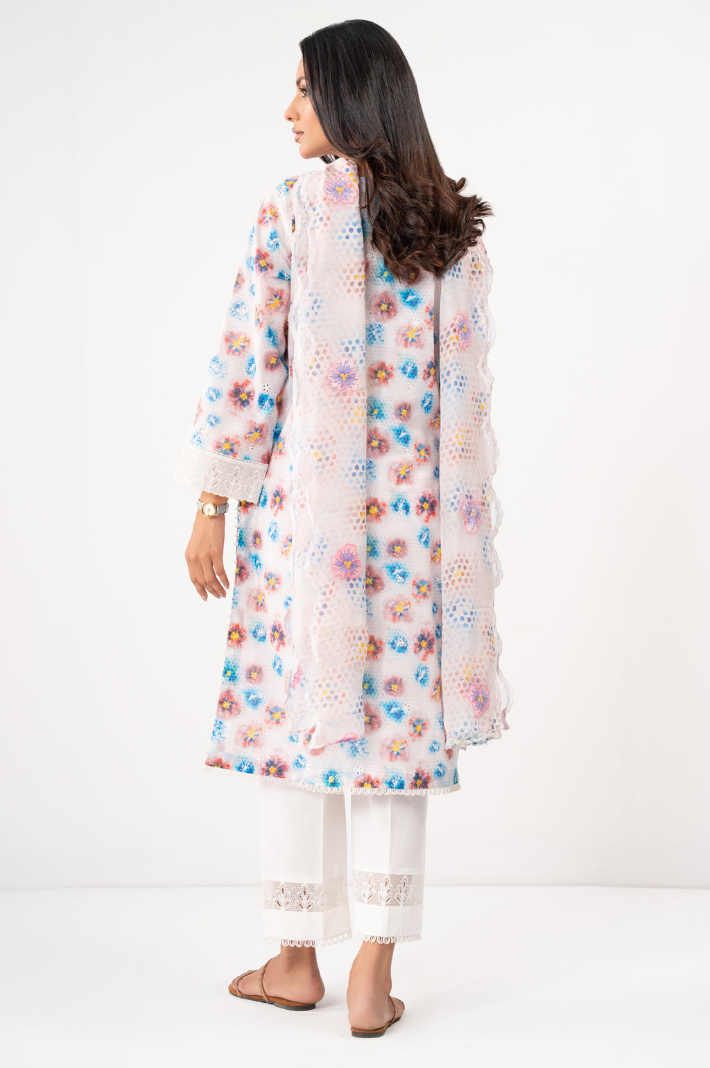 UNSTITCHED EMBROIDERED SUIT