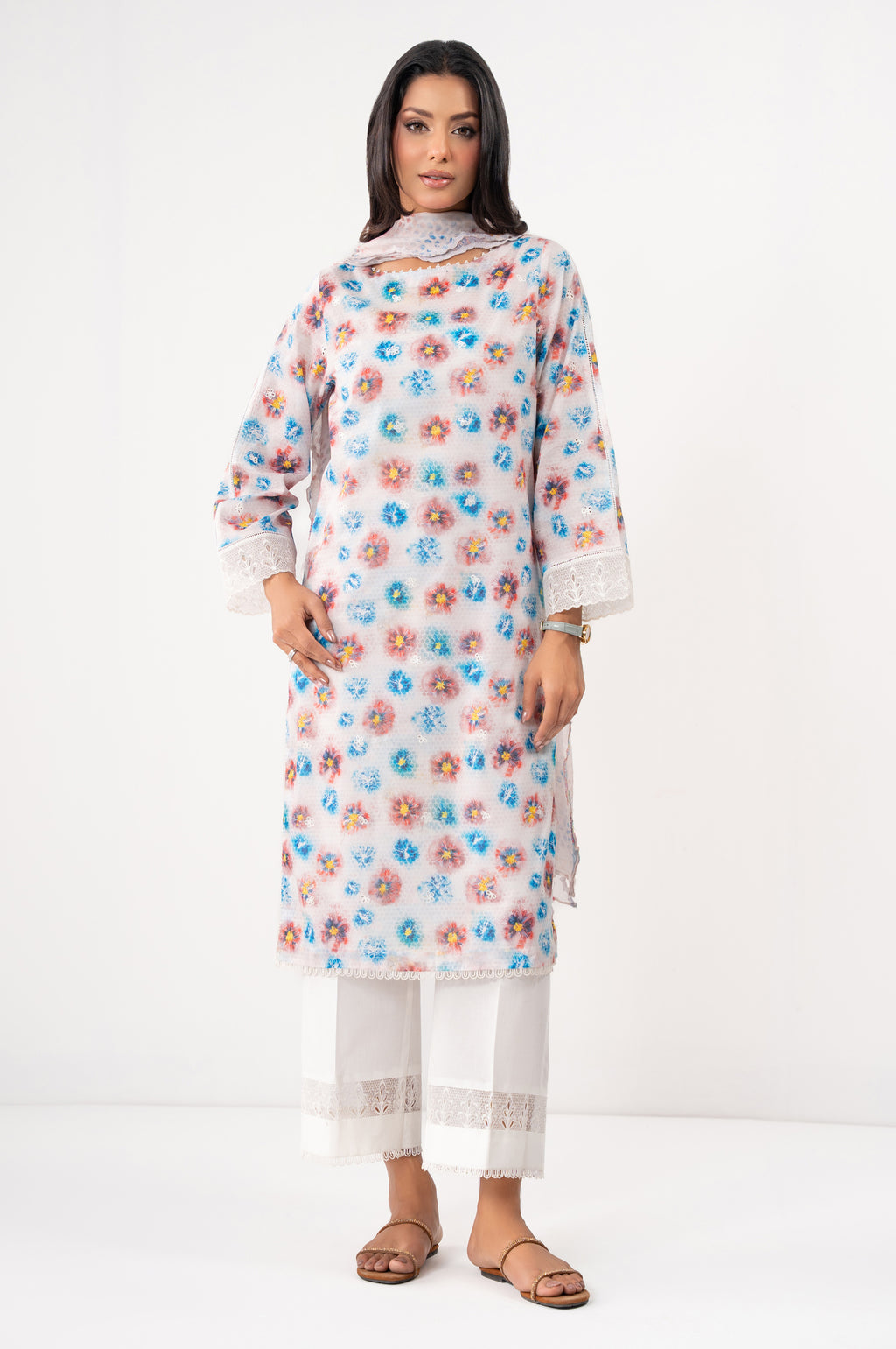 UNSTITCHED EMBROIDERED SUIT