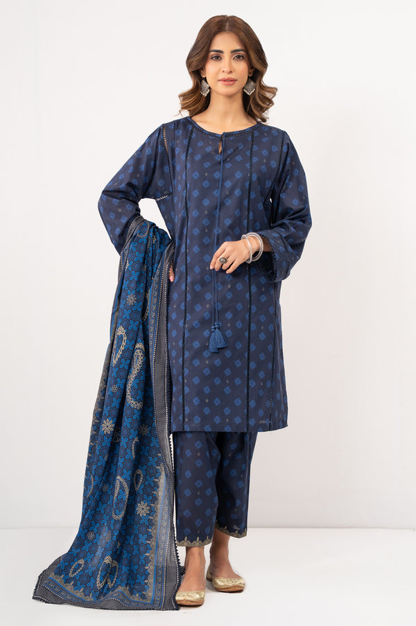 Unstitched 3 Piece Paste Printed Lawn Suit