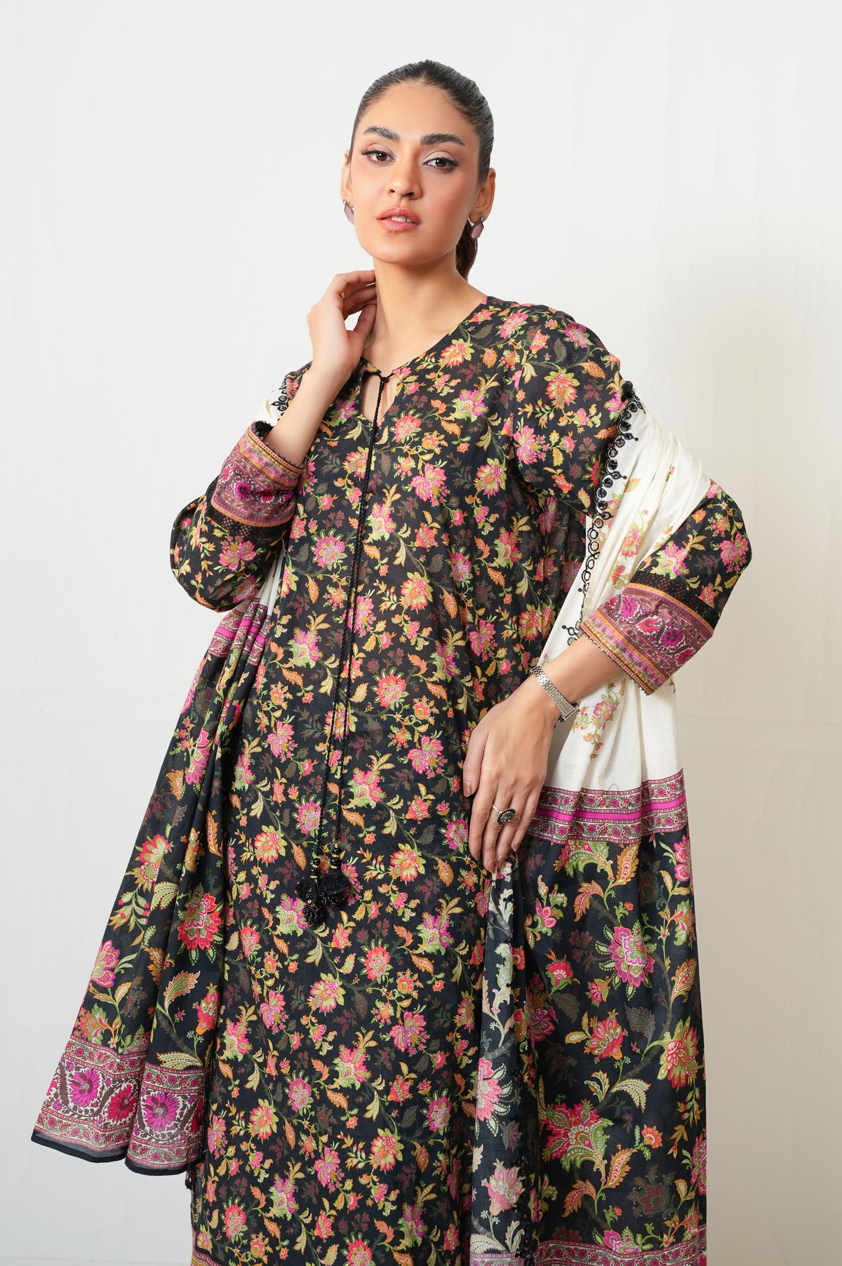 Unstitched 3 Piece Embroidered Lawn Suit