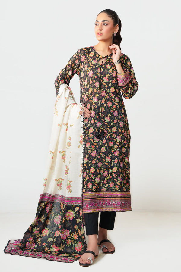 Unstitched 3 Piece Embroidered Lawn Suit