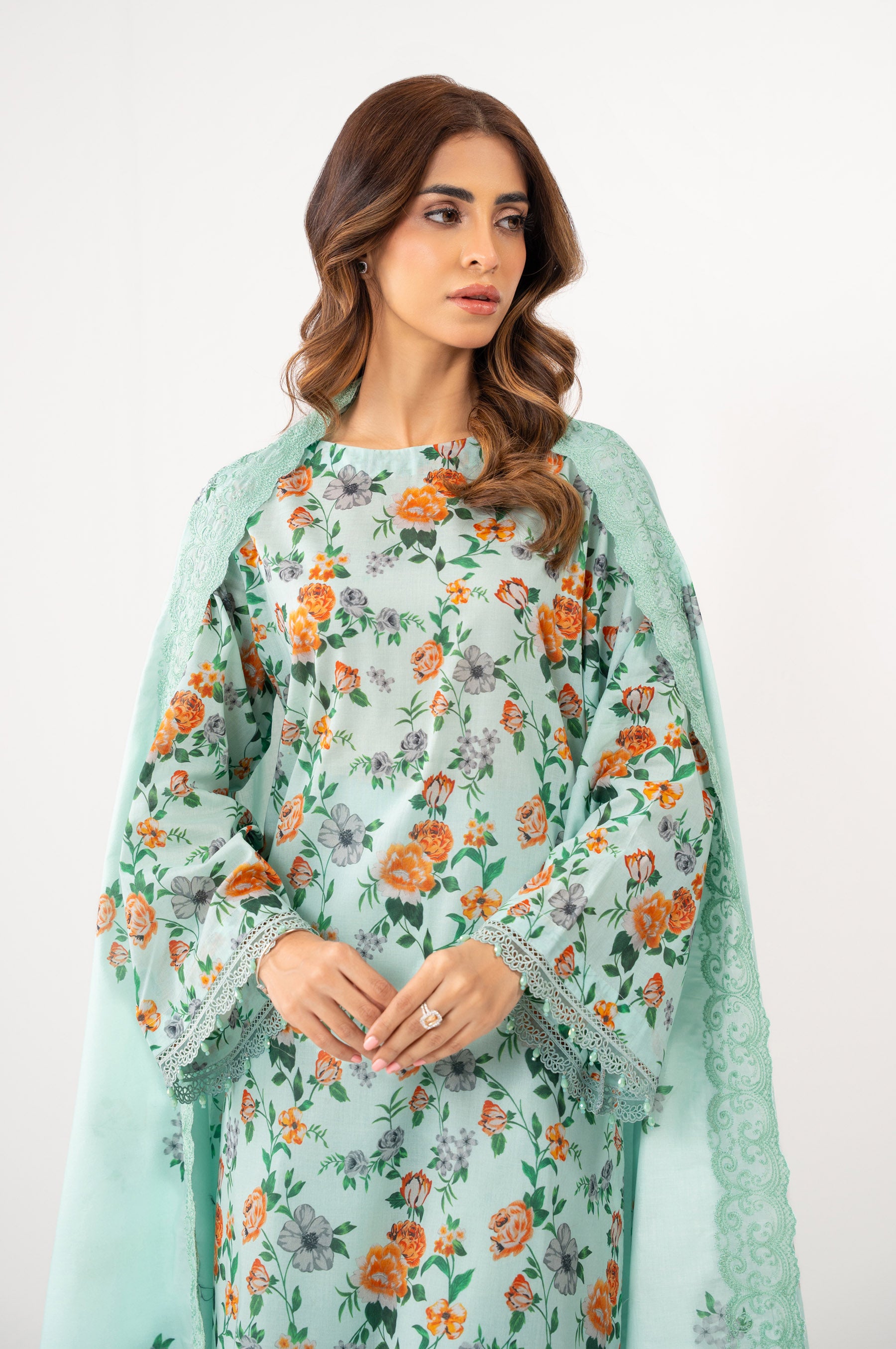 UNSTITCHED EMBROIDERED SUIT