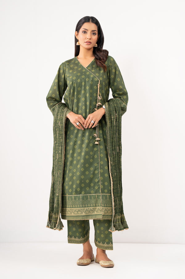Unstitched 3 Piece Paste Printed Lawn Suit