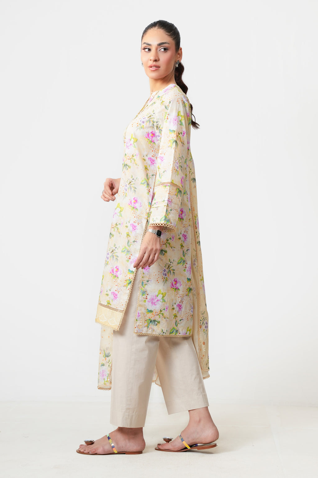 Unstitched 3 Piece Digital Printed Lawn Suit