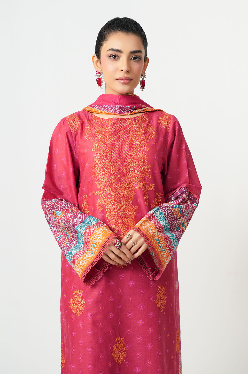 UNSTITCHED EMBROIDERED SUIT