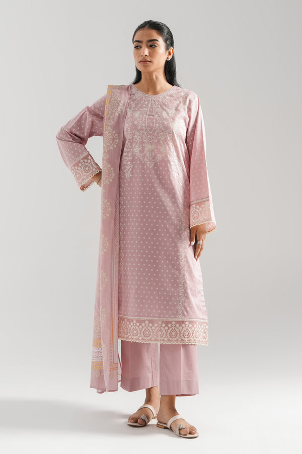 Unstitched 3 Piece Printed Embroidered Lawn Suit