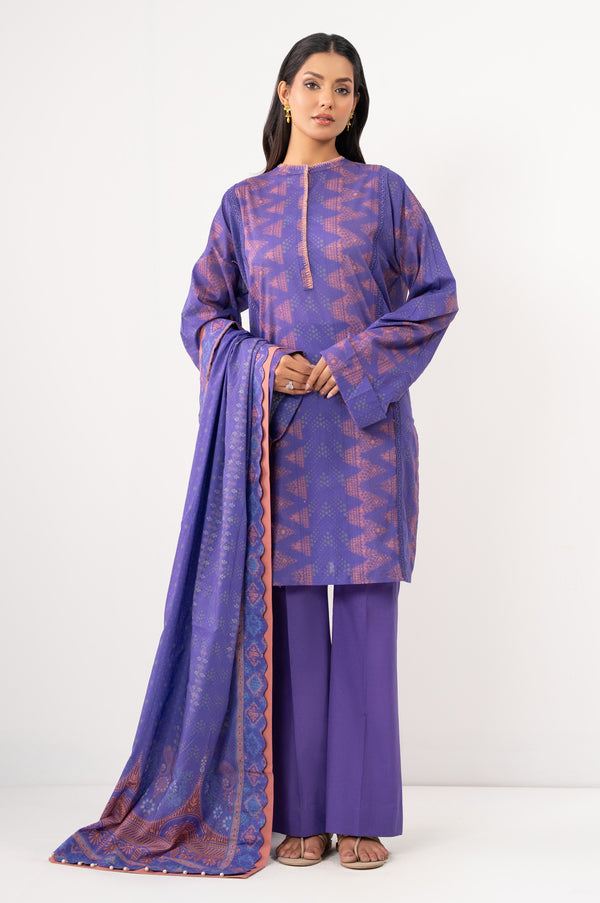 Unstitched 3 Piece Digital Printed Lawn Suit